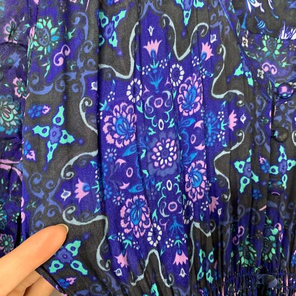 Spell Kiss The Sky Gown XS Bluejay Vintage Duster Lightweight Sheer Boho - Picture 8 of 15